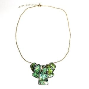 NWOT Modcloth Green Abalone Statement Necklace